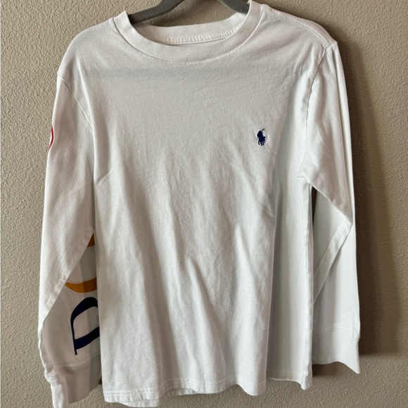 Boys Polo Ralph Lauren White Long Sleeve Tee - Picture 4 of 6